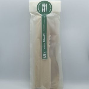 Eco cubierto Bamboo Travel Nº 5 (cuchillo/untador, cuchara/tenedor y sorbete)